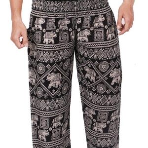 Black and White Elephant Print Pants